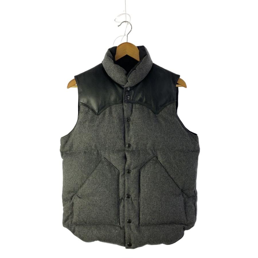 Rocky Mountain Featherbed◇レザーヨークダウンベスト/40/ウール/GRY 