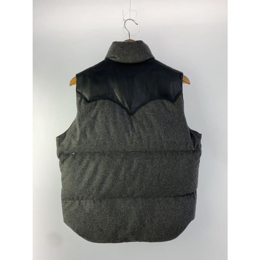 Rocky Mountain Featherbed◇レザーヨークダウンベスト/40/ウール/GRY 