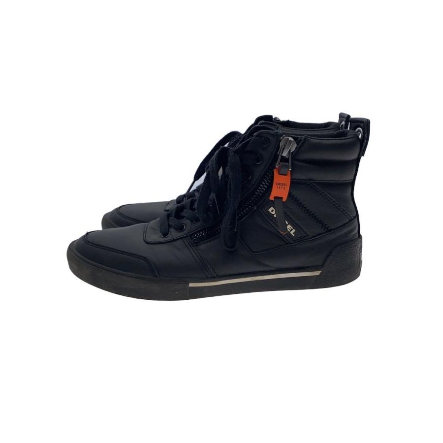 DIESEL◇S-DVELOWS/ハイカットスニーカー/27cm/BLK/レザー/F24-08-VT