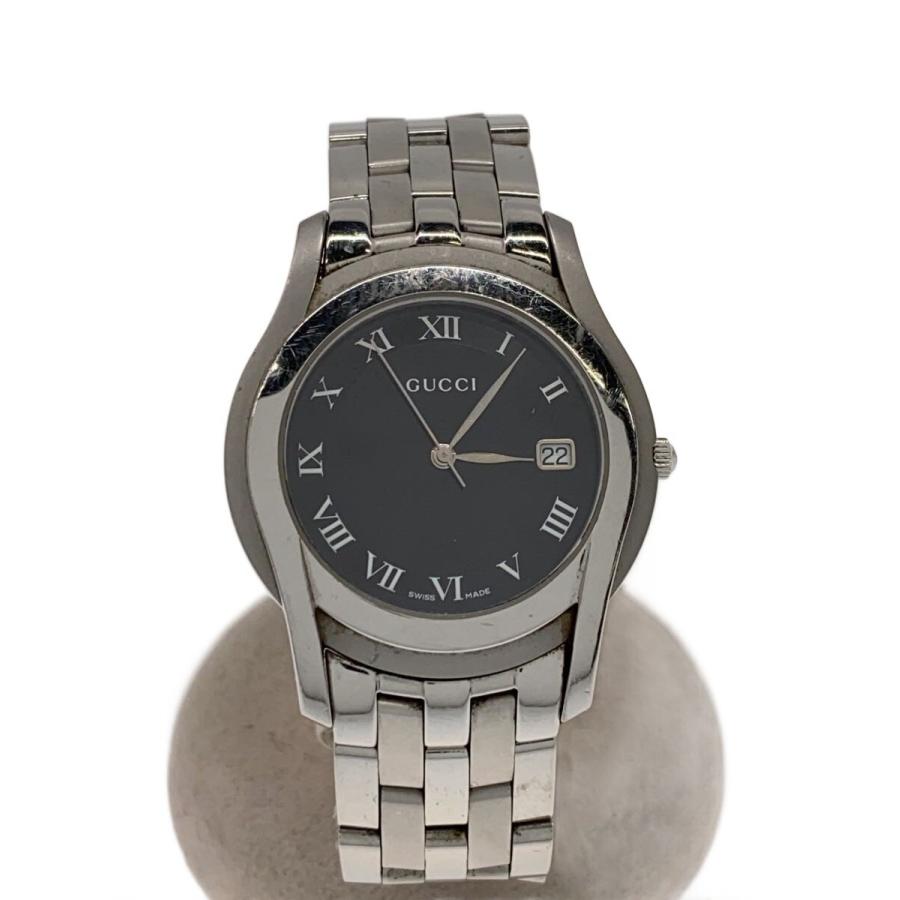 GUCCI◇クォーツ腕時計/アナログ/ステンレス/BLK/SLV/5500M : セカンド