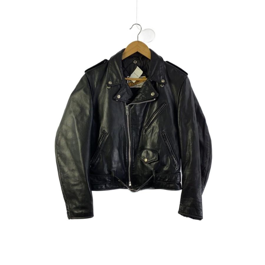 Schott◇ダブルライダースジャケット/38/レザー/BLK/118 : セカンド