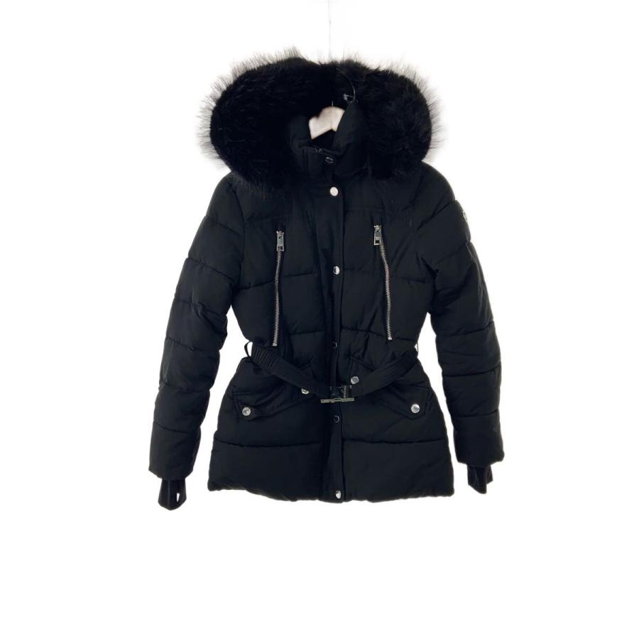 【MICHAEL KORS】 ダウンジャケット/77C5471M42 Faux Fur Trim Quilted Belted Puffer Jacket in BLACK - Sale