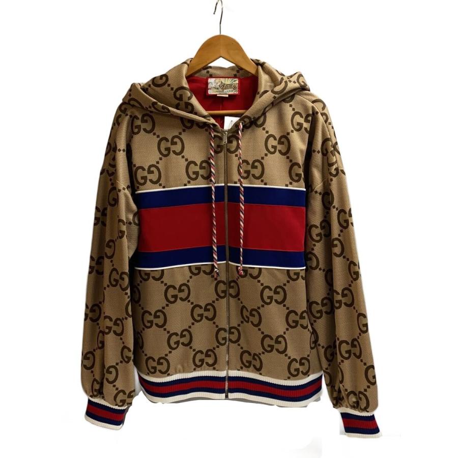 GUCCI◇ジップパーカー/L/ポリエステル/BEG/総柄/685758 XJD3M