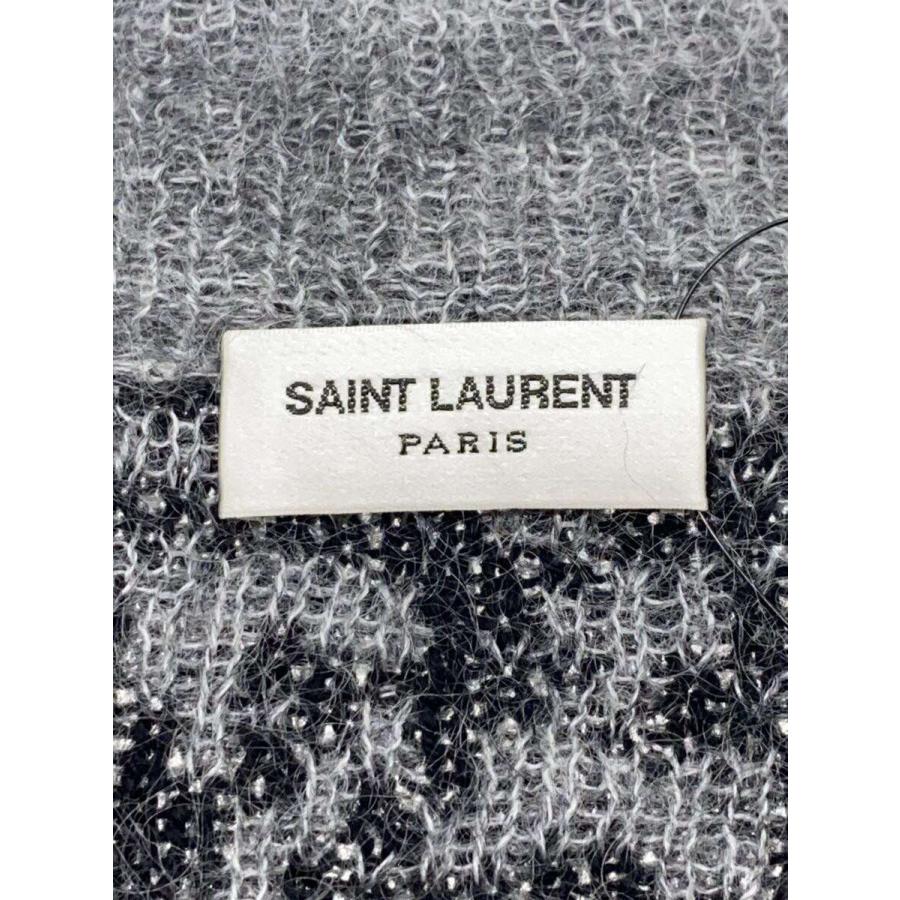 SAINT LAURENT◇19AW/モヘアニットカーディガン/M/ウール/シェブロン柄