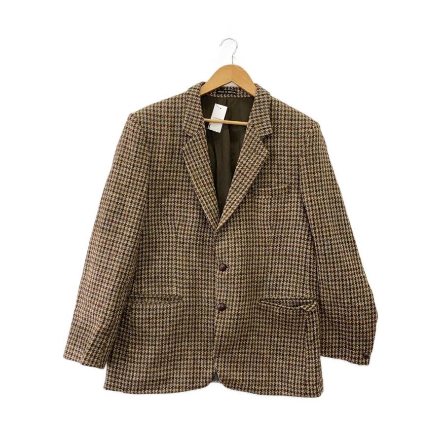 【美品】45R 現行 908チロリアンジャケット 千鳥格子 ウール HARRIS TWEED◇Dunn&co/テーラードジャケット/--/ウール/BRW/千鳥格子