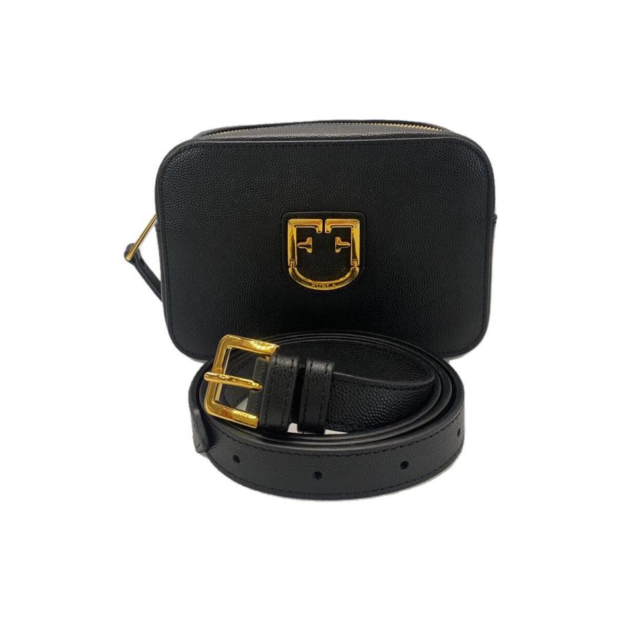 【早い者勝ちです】FURLA レザー　ブラック　無地　ショルダーバッグ FURLA◇ショルダーバッグ/レザー/BLK/無地 : セカンドストリートYahoo