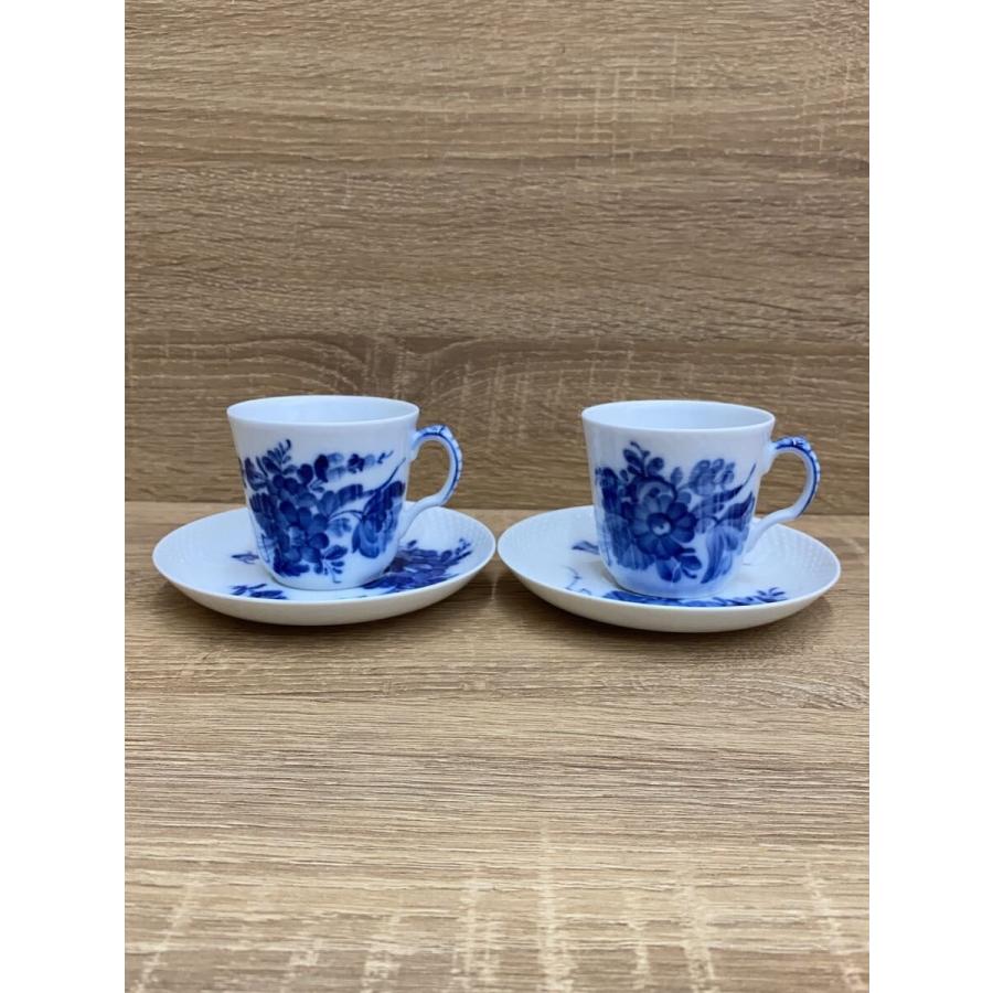 ロイヤルコペンハーゲン ブルーフラワー　デミタスカップ　ソーサー　2客 ペア　箱付 ROYAL COPENHAGEN◇カップ&ソーサー/2点セット/WHT/ブルーフラワー