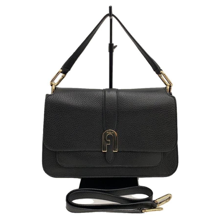 FURLA◇ショルダーバッグ/レザー/BLK/WB00094-HSF000/SOFIA GRAINY