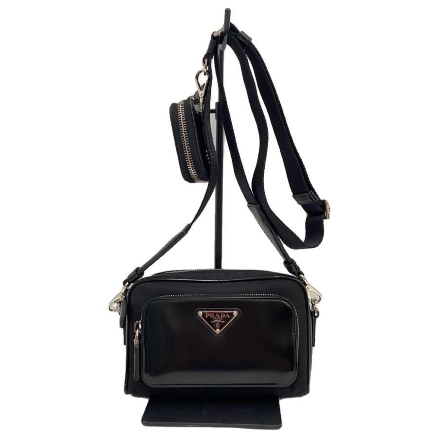 PRADA◇ショルダーバッグ/レザー/BLK/無地/2VH172 : セカンド