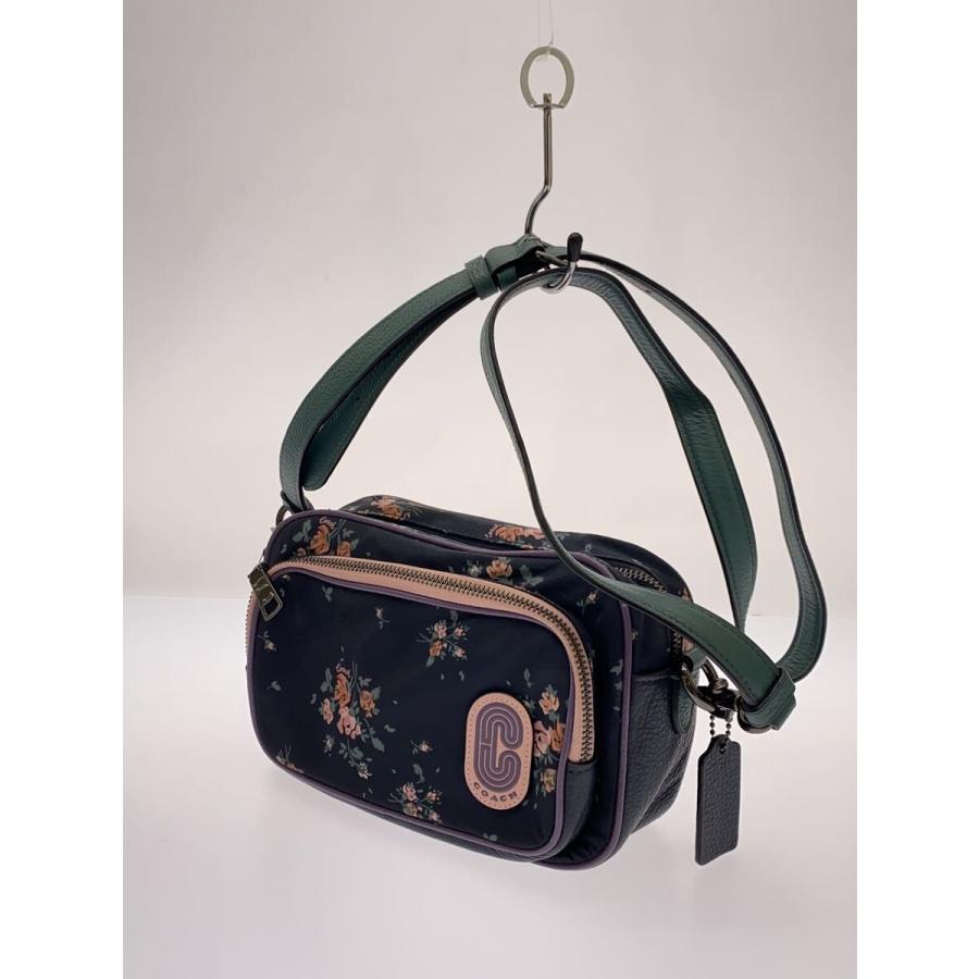 COACH ハンドバッグ フラワーモチーフ COACH◇フラワーモチーフ ショルダーバッグ/レザー/ネイビー/91020