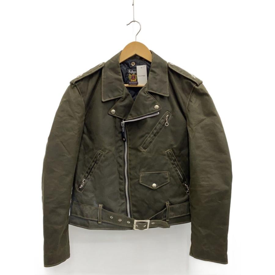 Schott◇ダブルライダースジャケット/40/--/KHK/ワンスター/オイルド