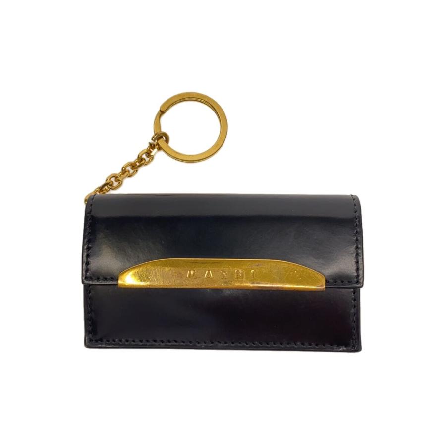 MARNI レザーケース （訳あり） MARNI◇コインケース/レザー/BLK/無地/レディース/08028300963