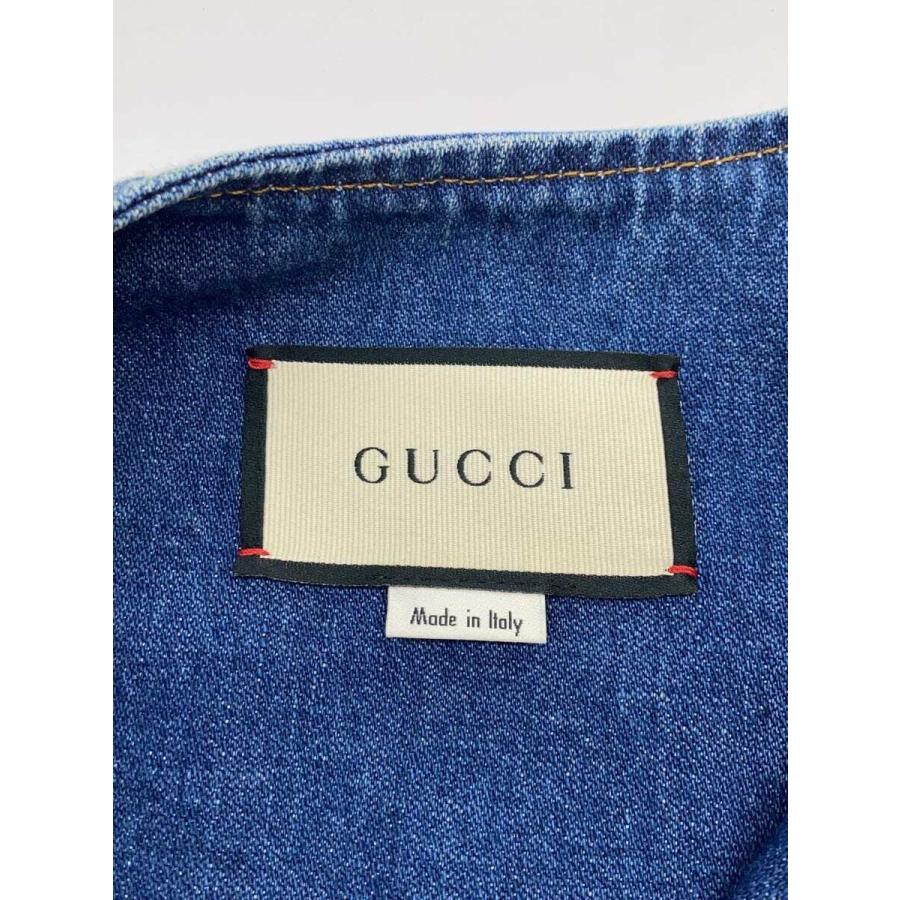 極美品 GUCCI グッチ ワンピース ノースリーブ デニム 36サイズ　233 極美品 GUCCI グッチ ワンピース Aライン ノースリーブ デニム
