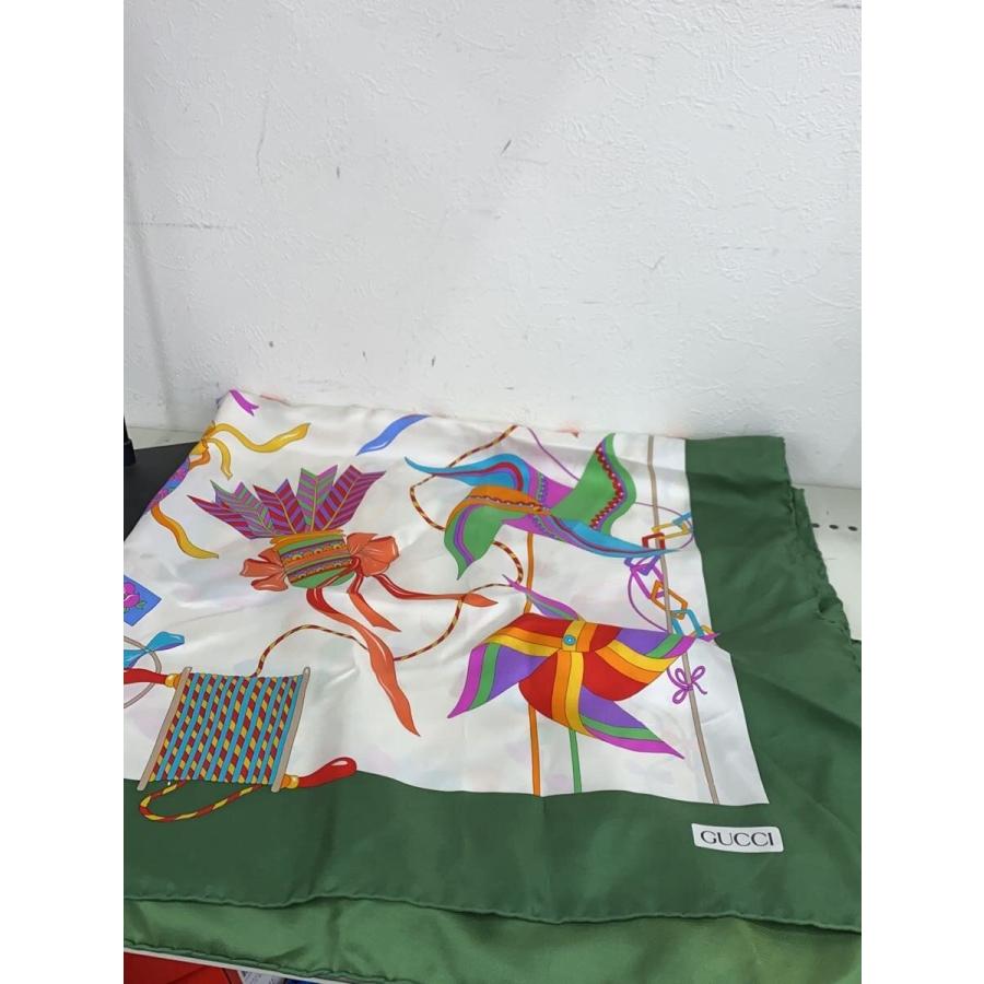 GUCCI◆スカーフ/--/WHT/総柄/レディース//_1