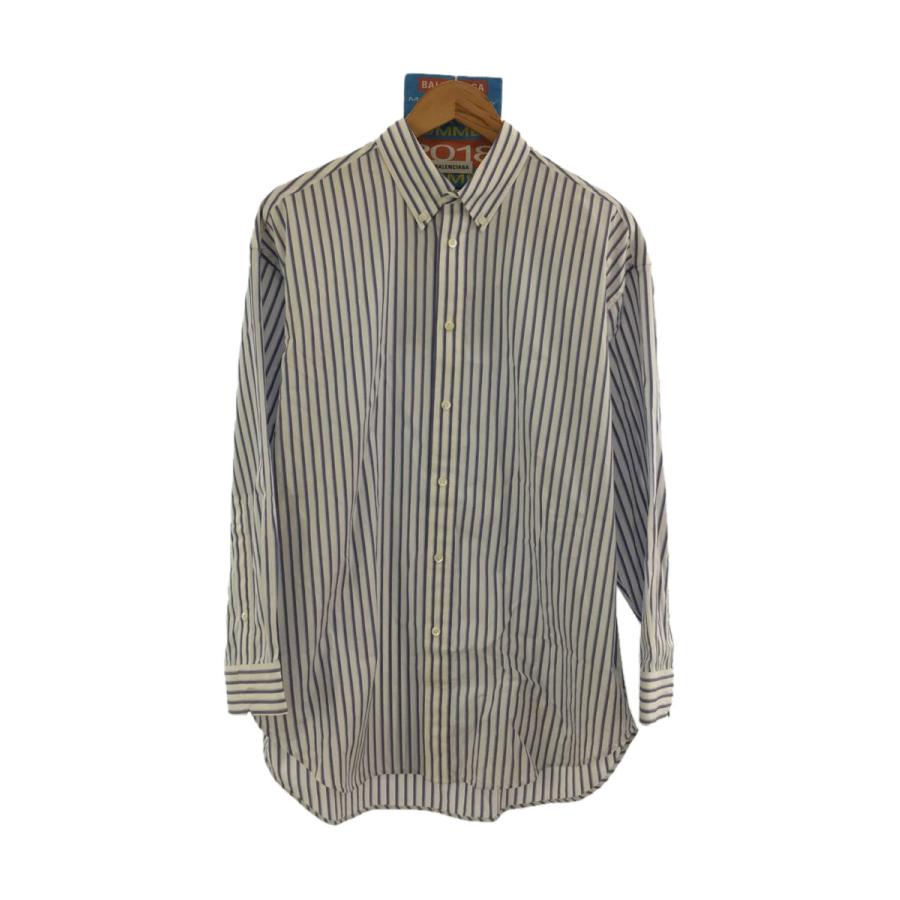 BALENCIAGA◇BALENCIAGA バレンシアガ 長袖シャツ/34/コットン/BLU