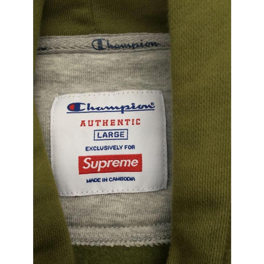 Supreme◆Champion Label Hooded Sweatshirt/パーカー/L/コットン/カーキ｜ssol-shopping｜03