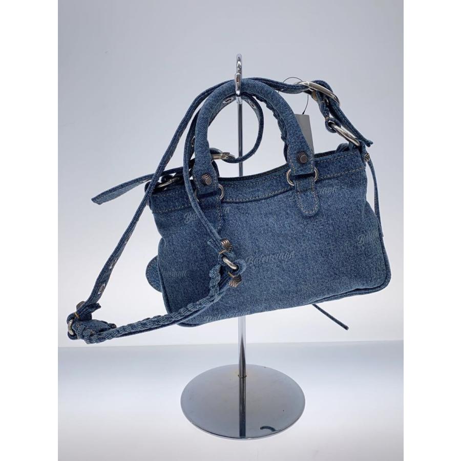 BALENCIAGA◇ル・カゴールXS/ショルダーバッグ/デニム/ブルー/671309
