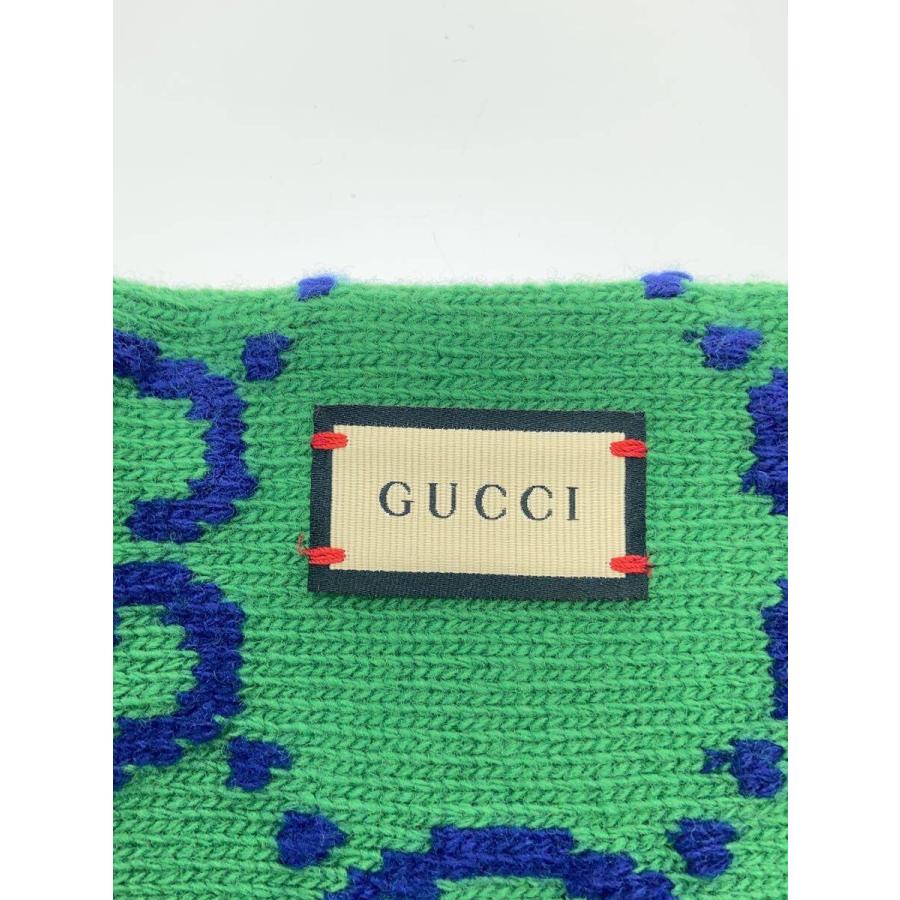 GUCCI◆GG/紐部分使用感有/マフラー/ウール/GRN/メンズ/676191_1