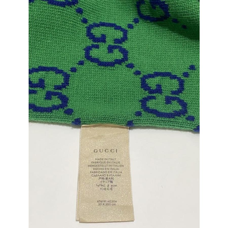 GUCCI◆GG/紐部分使用感有/マフラー/ウール/GRN/メンズ/676191_3