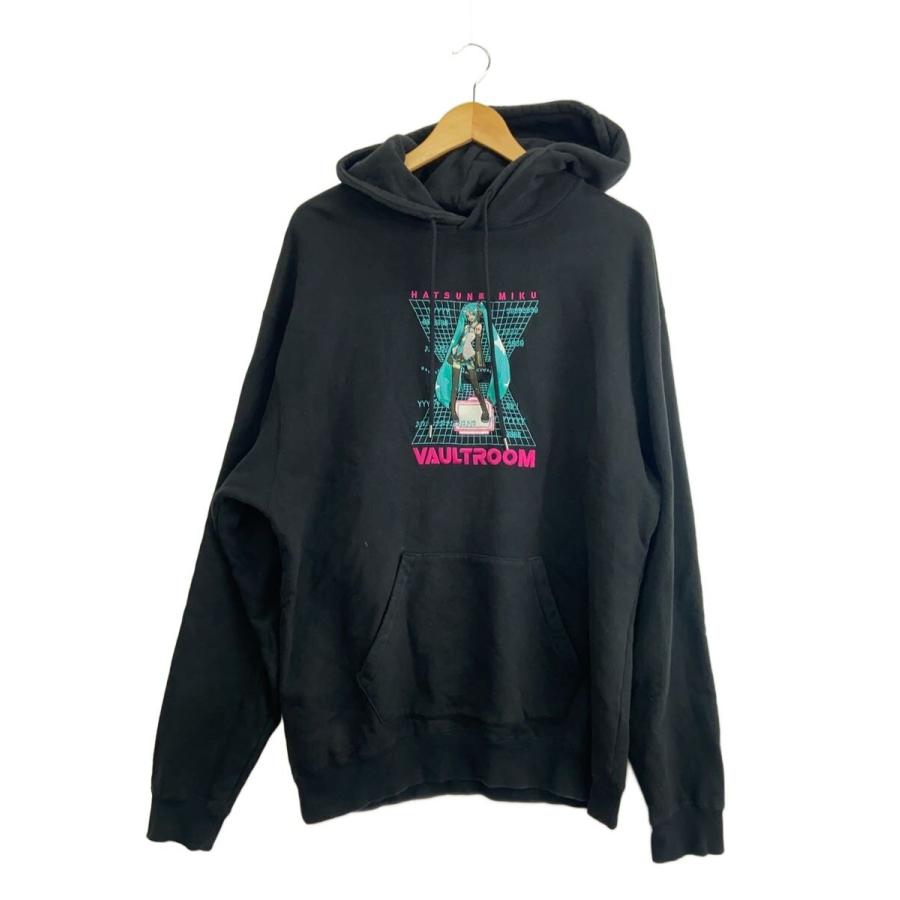Vaultroom初音ミクコラボ刺繍パーカーLサイズ vaultroom◇初音ミク/パーカー/L/コットン/ブラック/プリント/ボルト