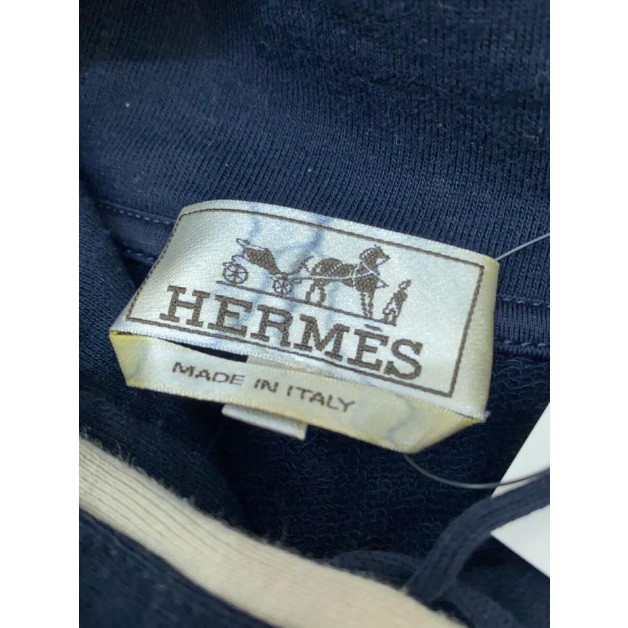 HERMES◇HERMES エルメス ジップパーカー/S/コットン/BLK/サイドライン