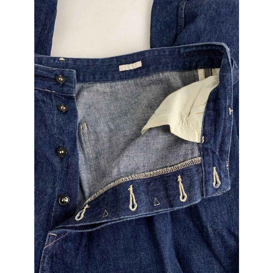 COMOLI◇ベルテッドデニムパンツ/4/コットン/インディゴ/R01-03011