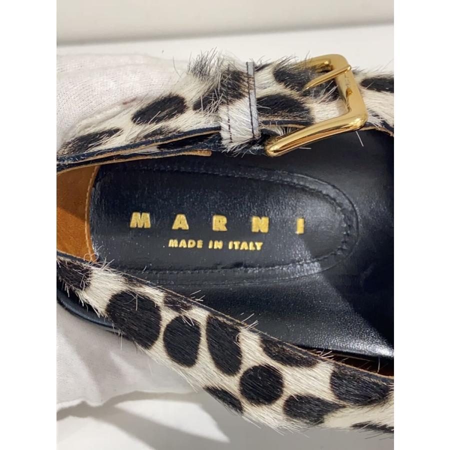MARNI◇フスベット/サンダル/37/WHT/ファー/アニマル柄