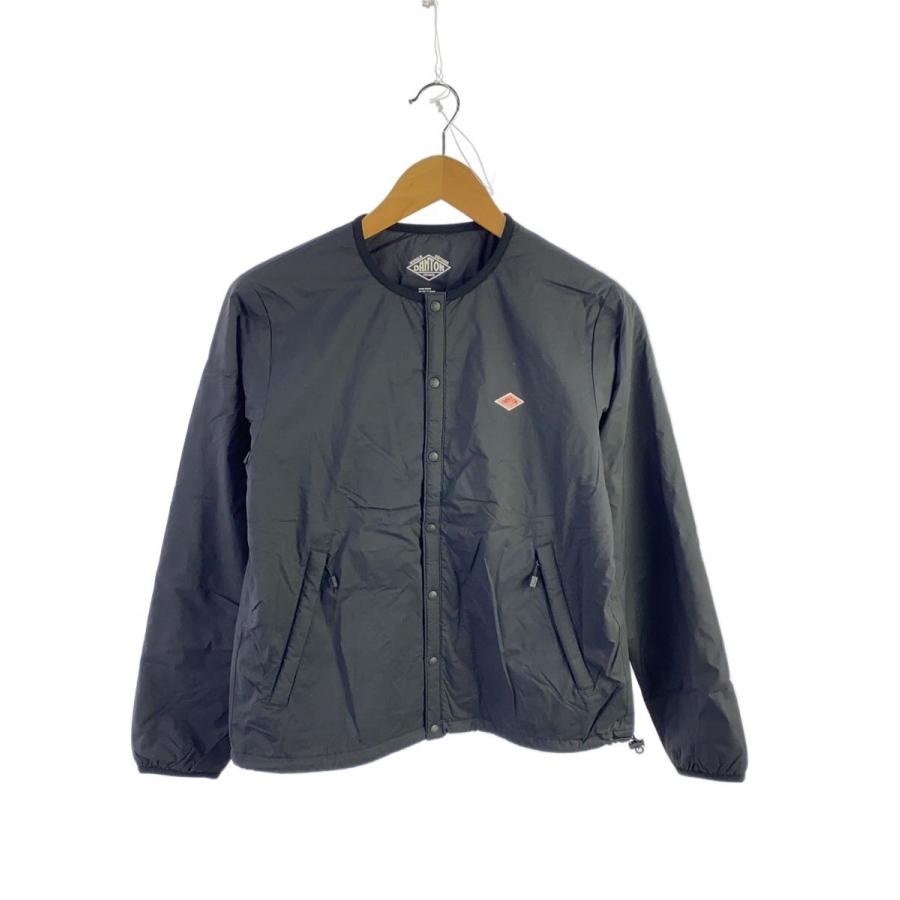 DANTON◇ノーカラーナイロンジャケット/S/ナイロン/BLK/KW22-112-01