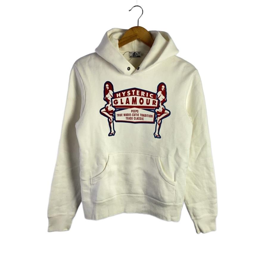 HYSTERIC GLAMOUR◇S/プリントパーカー/S/コットン/WHT/0253CF12