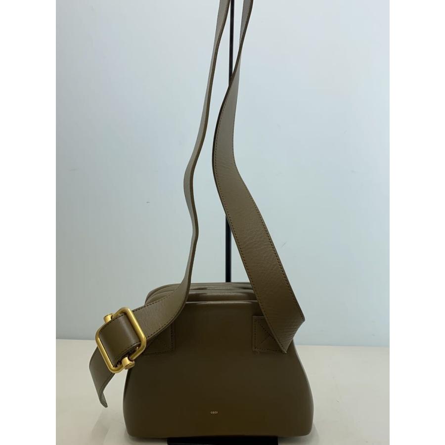 OSOI◆ショルダーバッグ/レザー/KHK/MINI BROT/シワ有り/傷有り