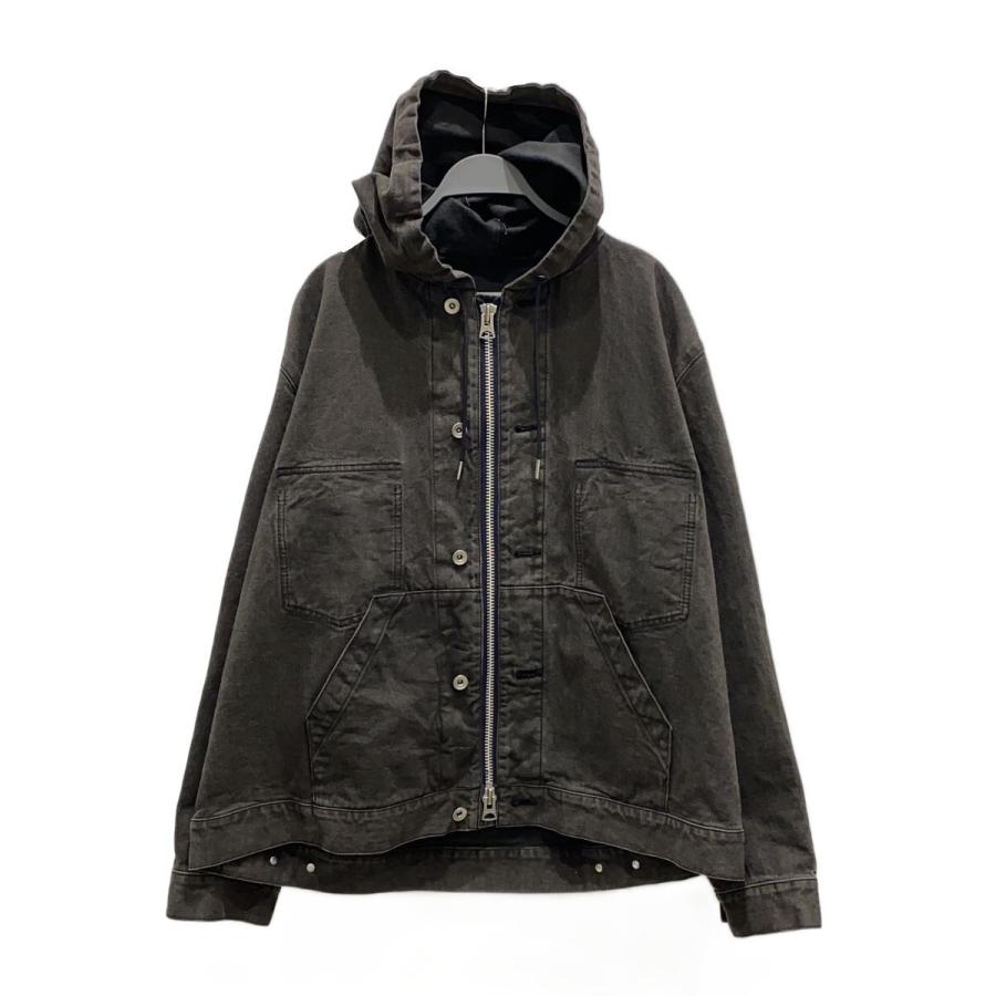 未使用品 sacai 25SS Denim Hoodie デニムジャケット sacai◇J/25SS/Denim Hoodie/ジャケット/1/コットン/BLK/25-03646M