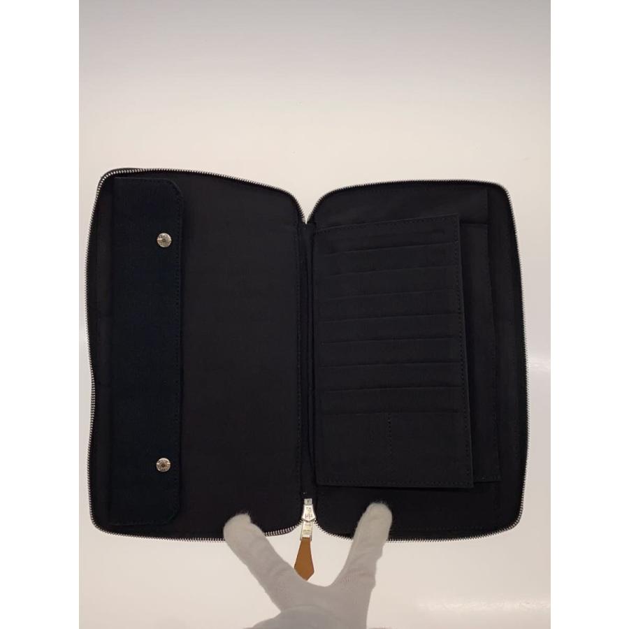 HERMES フールトゥ パースGM ラウンドファスナー長財布 HERMES◇長財布/コットン/BLK/メンズ/フールトゥパースGM// : セカンド
