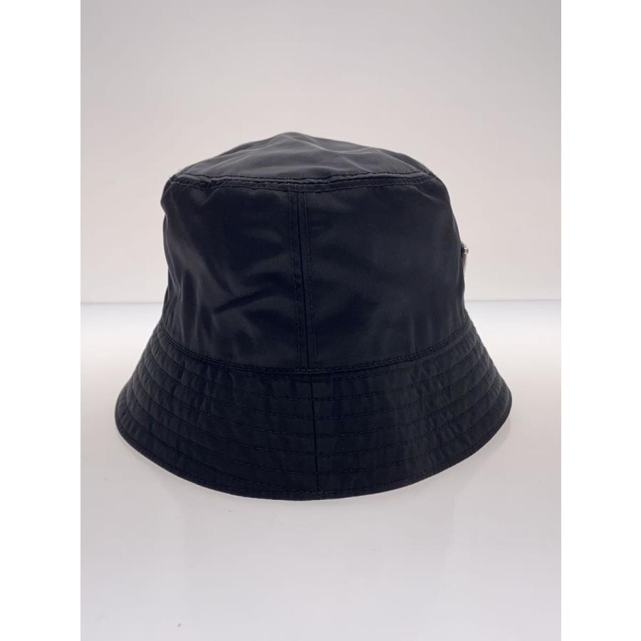 PRADA◇RE-NYLON/トライアングルロゴ バケットハット/L/BLK/メンズ
