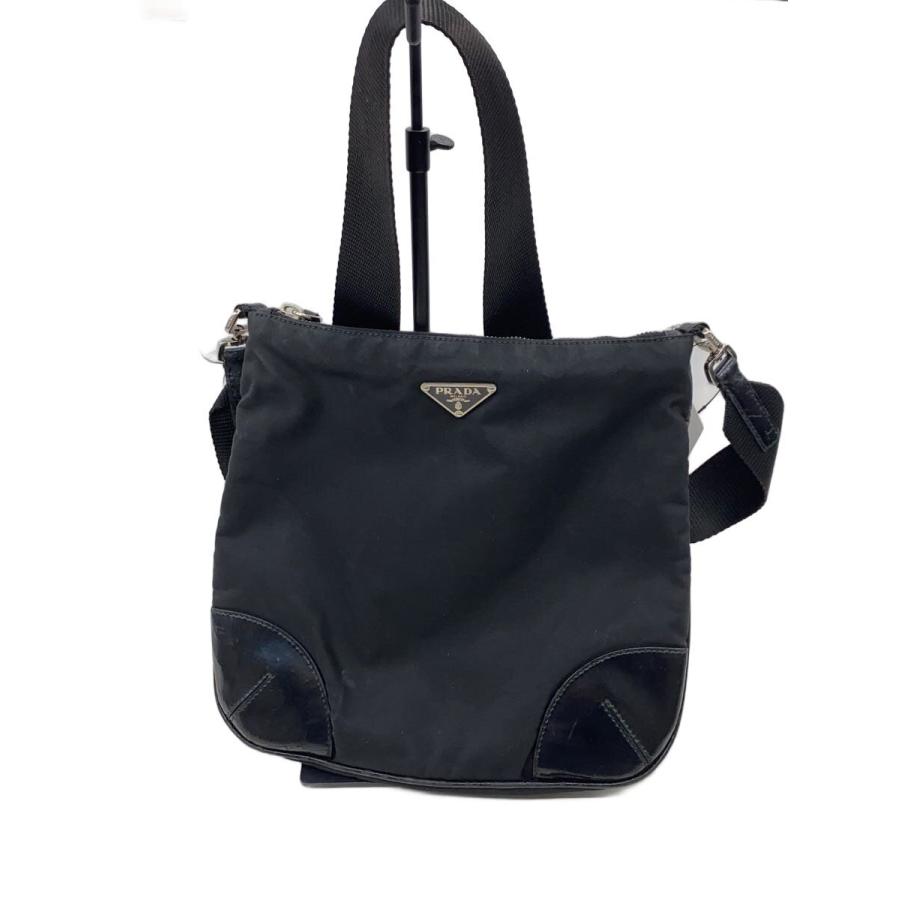 PRADA◇ショルダーバッグ/ナイロン/BLK/無地/BT0332 : セカンド