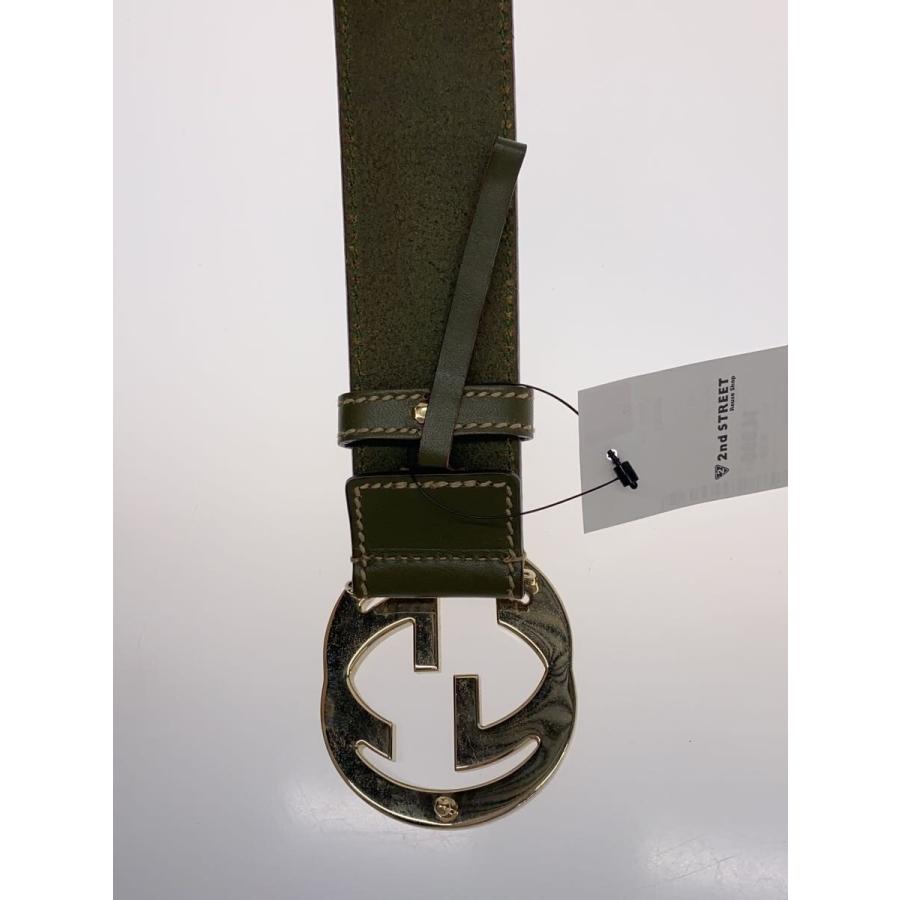 GUCCI◇ベルト/レザー/GRN/レディース/114876・214351・85・34