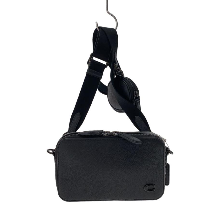 COACH チャーター　クロスボディ　ショルダーバッグ　レディス　メンズ COACH◇チャータークロスボディ/ショルダーバッグ/レザー/BLK/無地