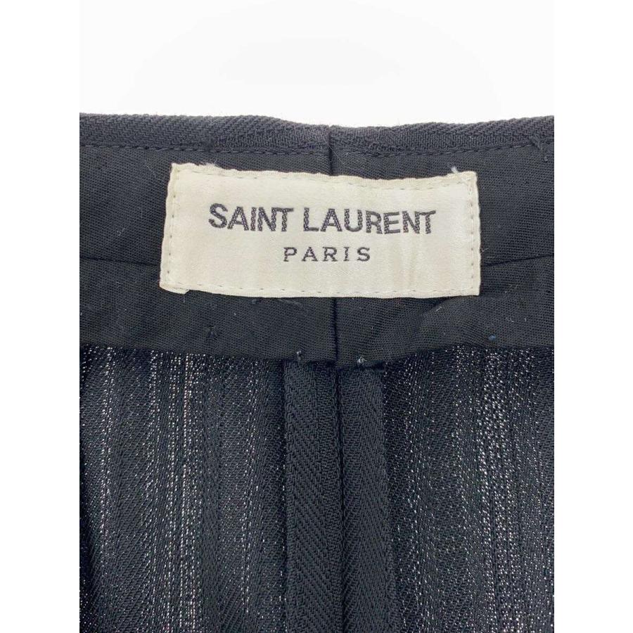 SAINT LAURENT◇スラックスパンツ/42/ウール/BLK/ストライプ/YP53 2021 
