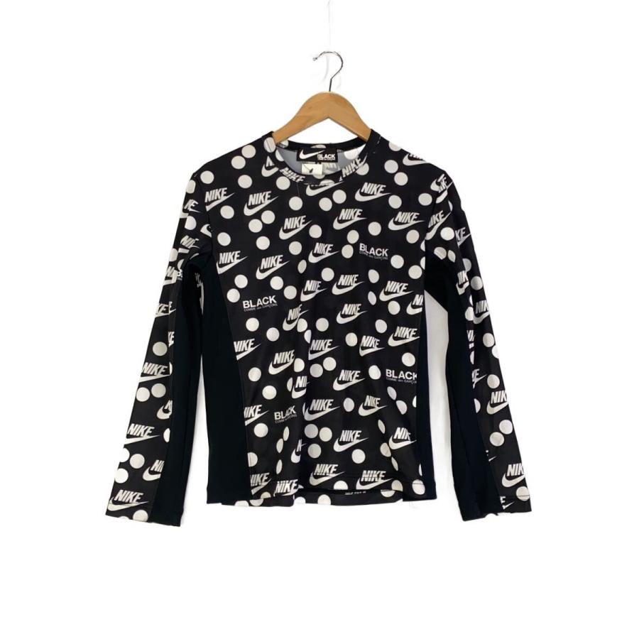BLACK COMME des GARCONS◇長袖Tシャツ/S/ポリエステル/BLK/ドット/1D 