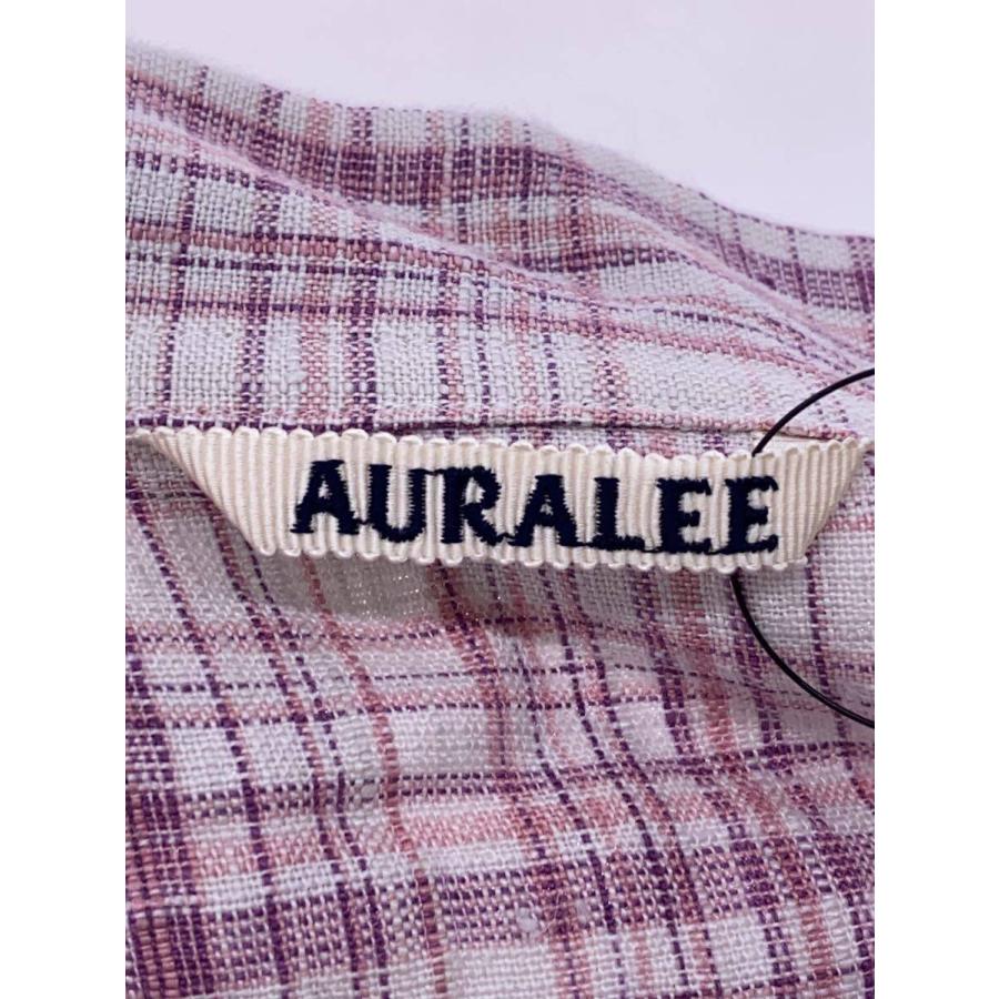 AURALEE◆LINEN SILK CHECK ZIP BLOUSON/ブルゾン/4/リネン/PNK/A23SB01NCの画像