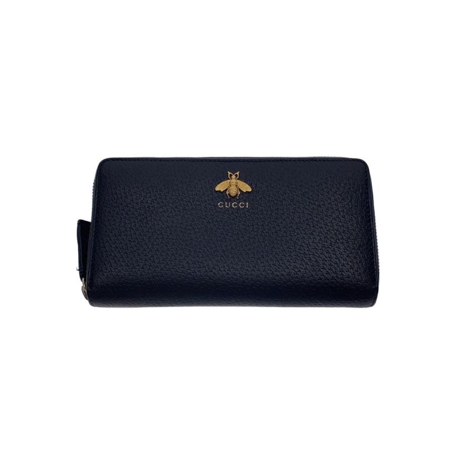 GUCCI ブラックレザー 長財布　アニマリエ GUCCI◇アニマリエ/長財布/レザー/BLK/メンズ// : セカンドストリート