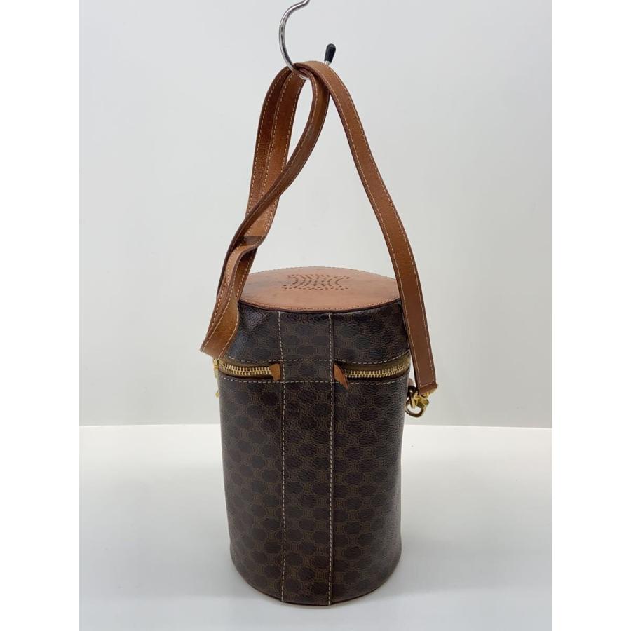 CELINE◇オールドマカダム/M95_筒型ショルダーバッグ/レザー/BRW/総柄