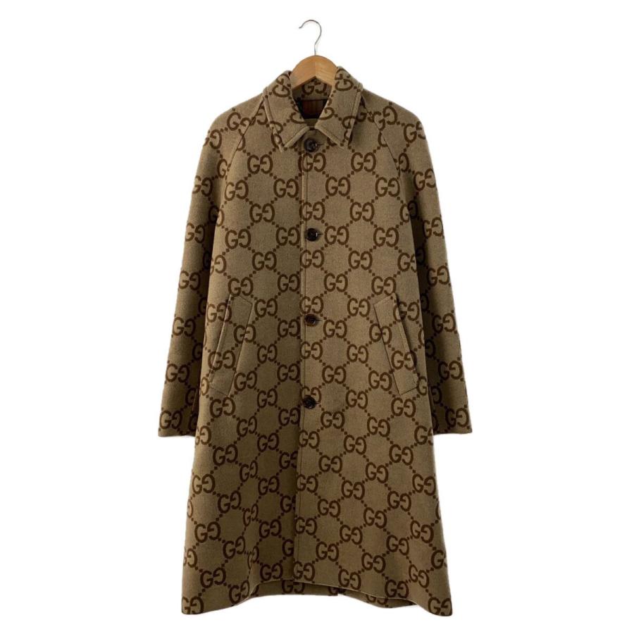 GUCCI◇GGパターンシングルコート/46/ウール/BRW/総柄/698708 