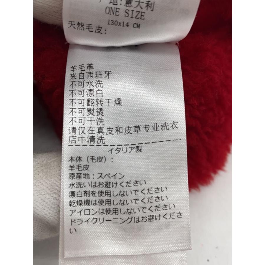 BOTTEGA VENETA◇シアリングスカーフ/マフラー/羊毛皮/ファー/RED 