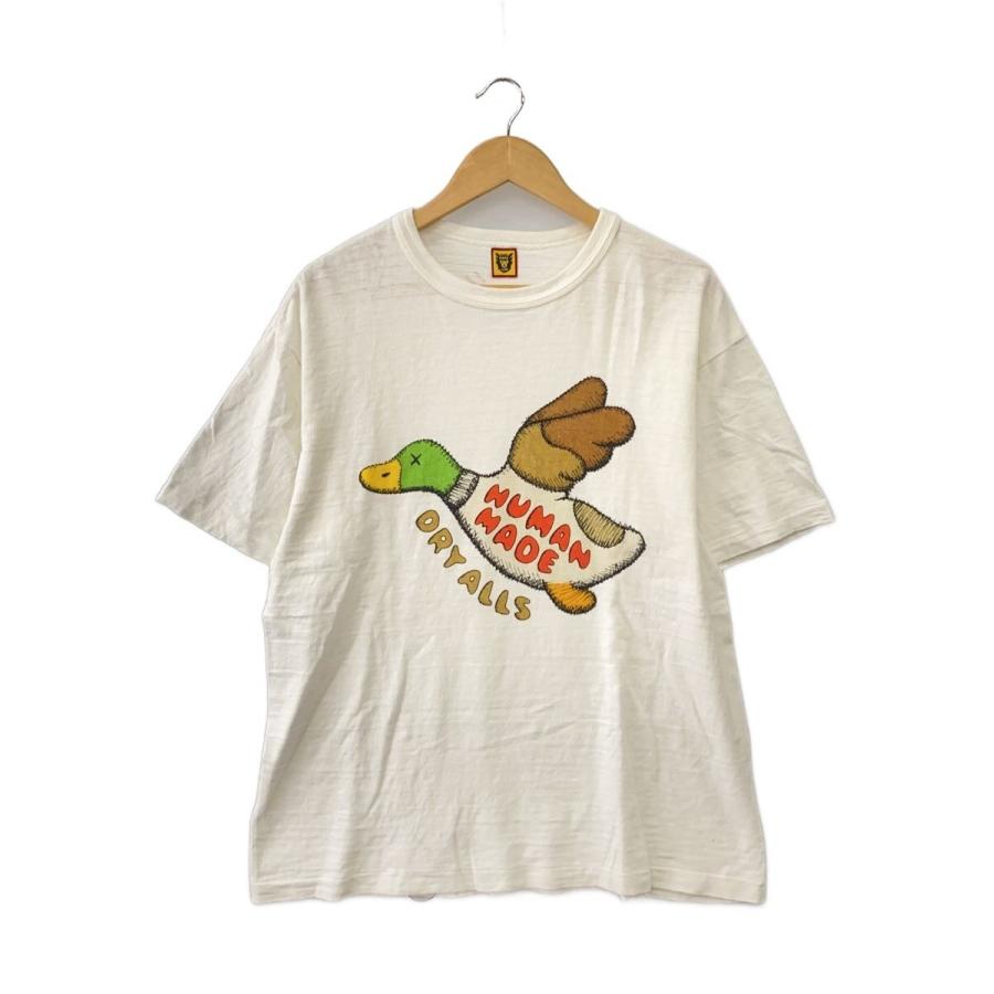 HUMAN MADE◇KAWS/ダック/Tシャツ/XL/コットン/WHT : セカンド