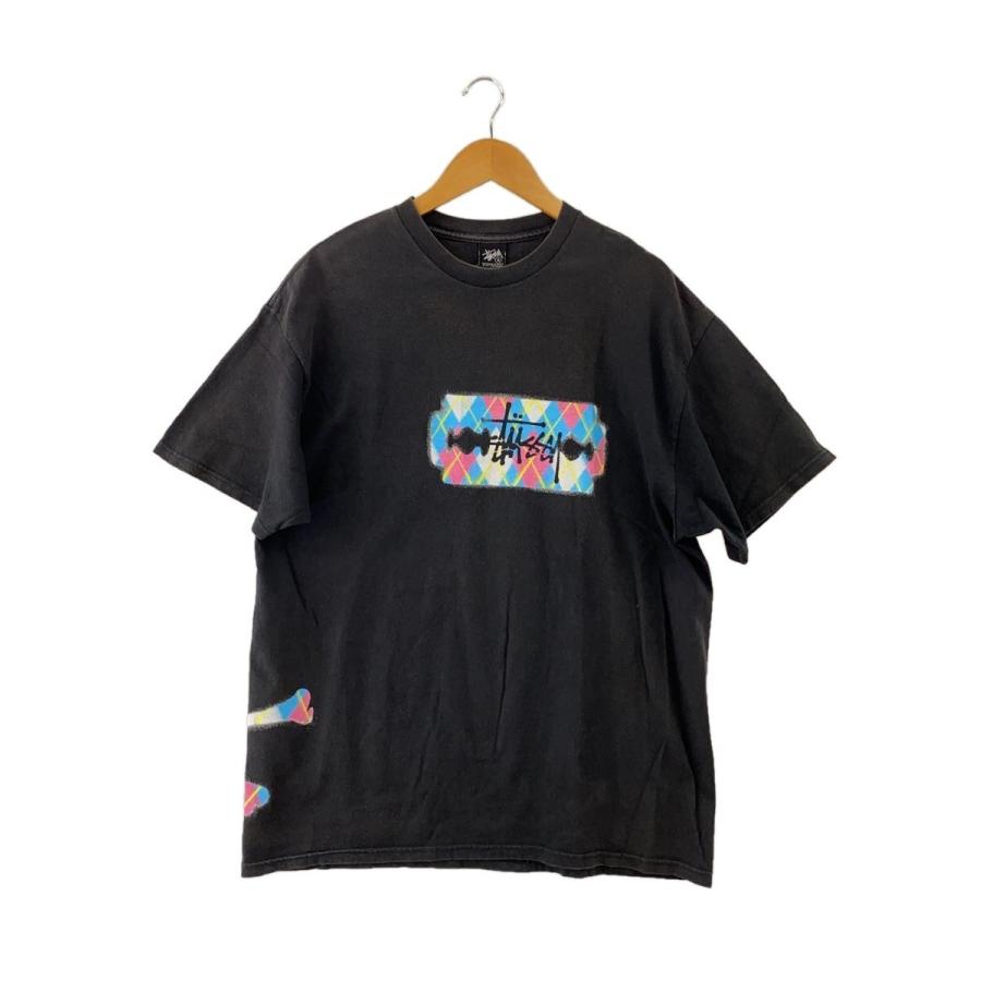 STUSSY◇スカルロゴ/Tシャツ/XL/コットン/BLK : セカンドストリート