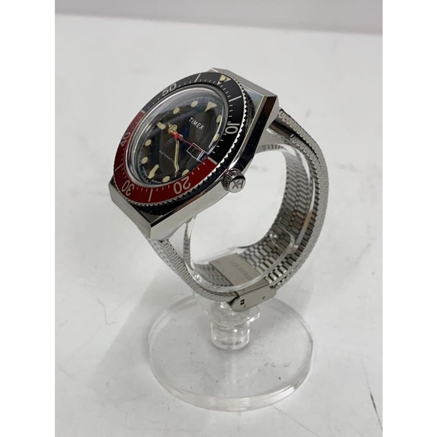 TIMEX◇自動巻腕時計/アナログ/ステンレス/BLK/SLV/tw2u83400 