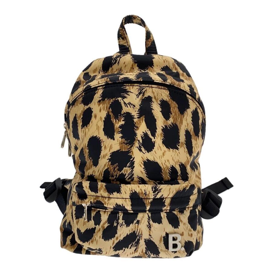 BALENCIAGA◇Bロゴ/バッグパック/リュック/--/BEG/レオパード