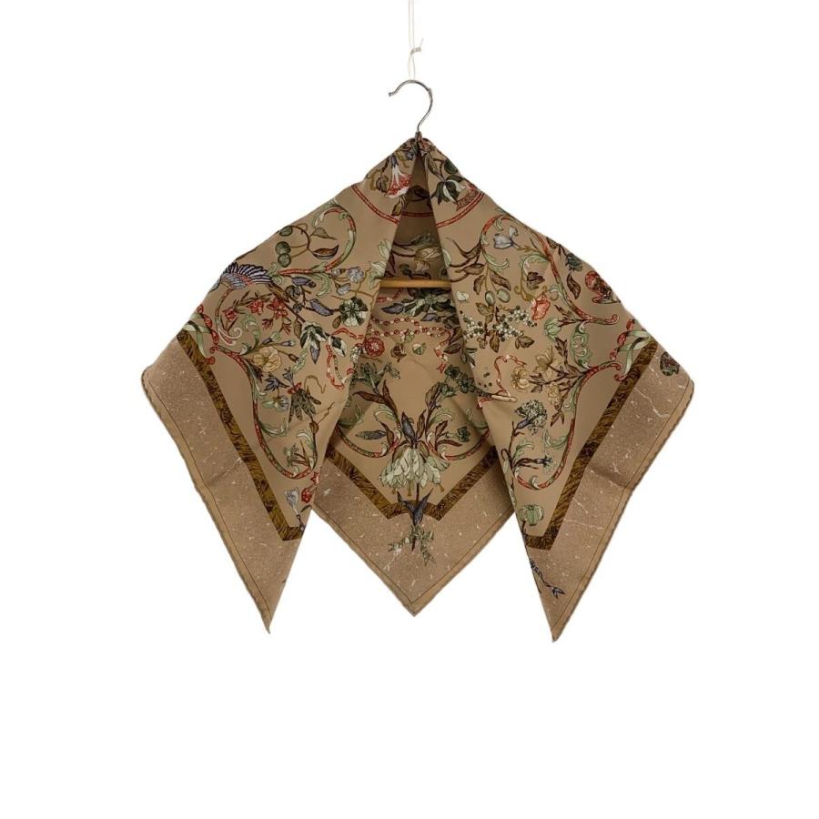 HERMES◇スカーフ/シルク/マルチカラー/総柄/レディース : セカンド