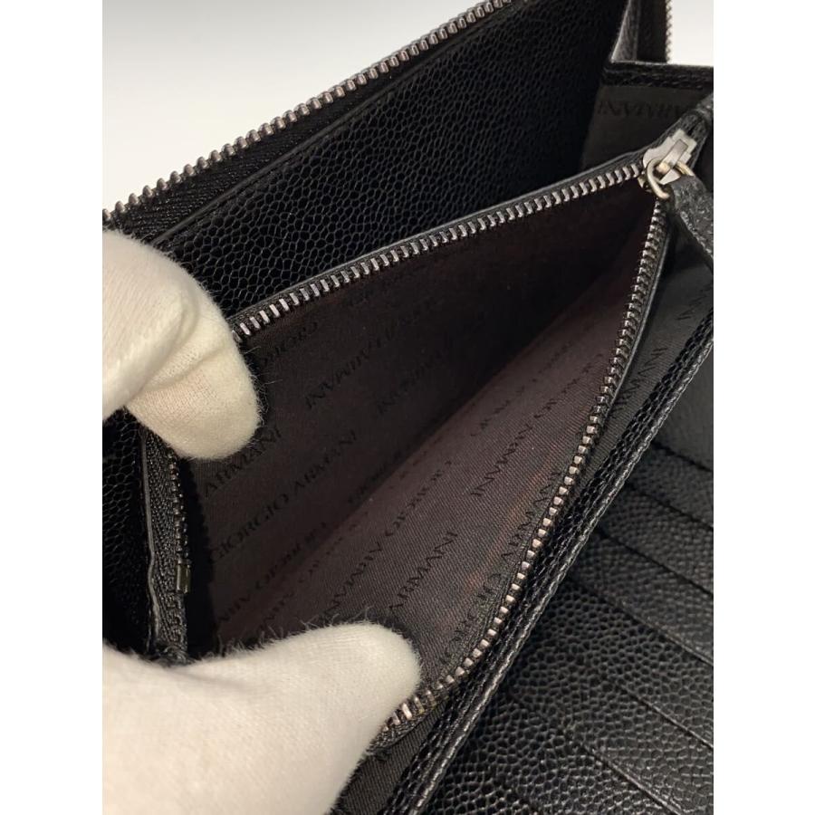 GIORGIO ARMANI 長財布 レザー ブラック GIORGIO ARMANI◇長財布/レザー/BLK/メンズ// : セカンドストリート