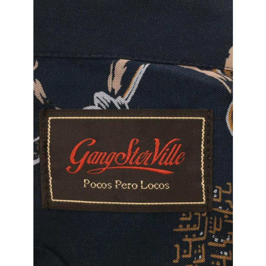 GANGSTERVILLE◆半袖シャツ/XL/レーヨン/NVY/総柄/GSV-23-SS-11｜ssol-shopping｜03